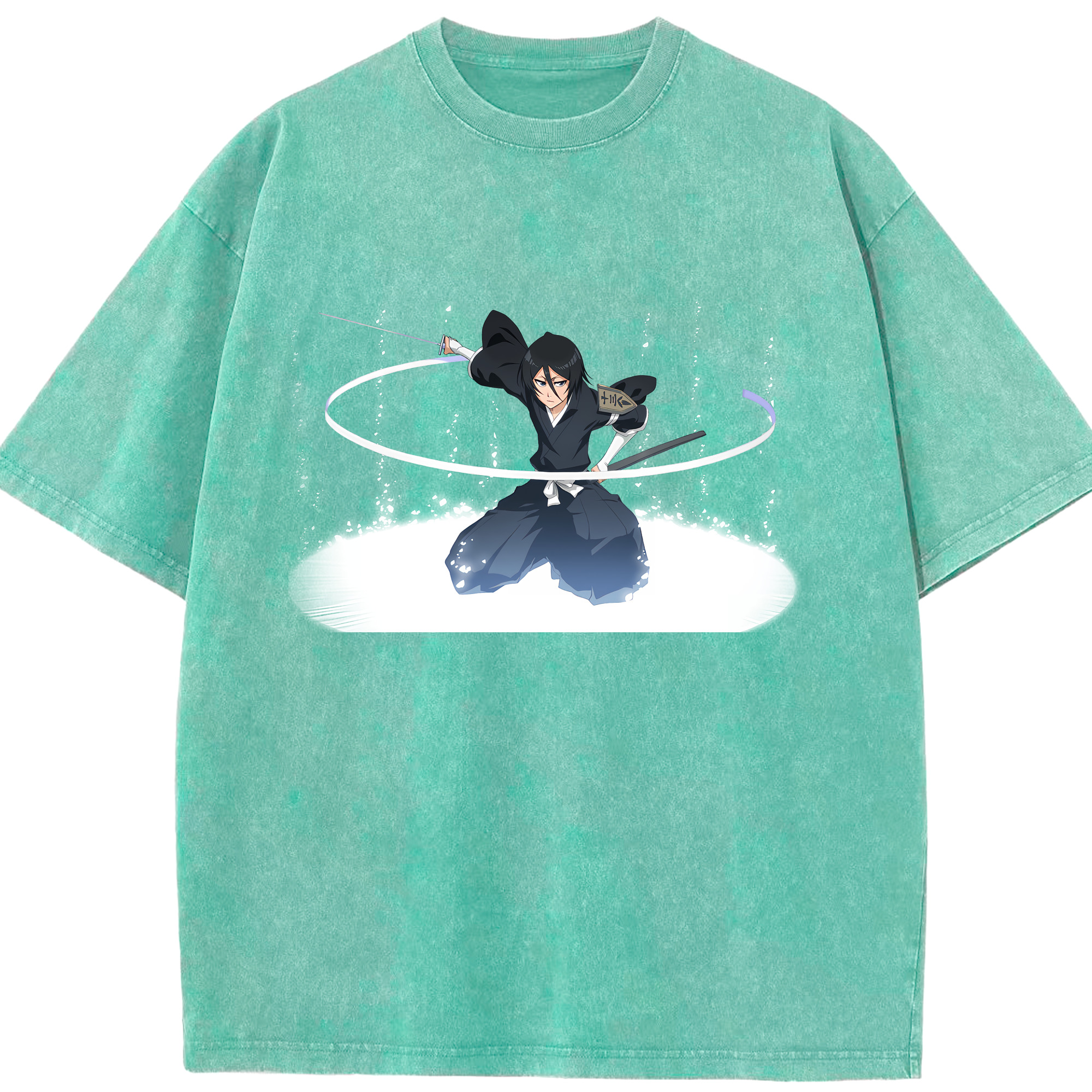 （画像用） ブリーチ 朽木ルキア BLEACH Kuchiki Rukia 綿100% ヴィンテージ風 半袖Tシャツ（フロントプリント）